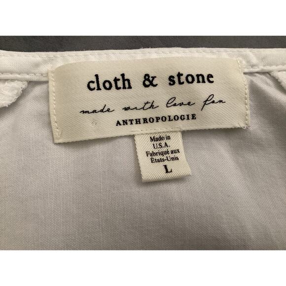 Cloth & Stone Long-Sleeve Shirred Blouse L - Picture 5 of 6